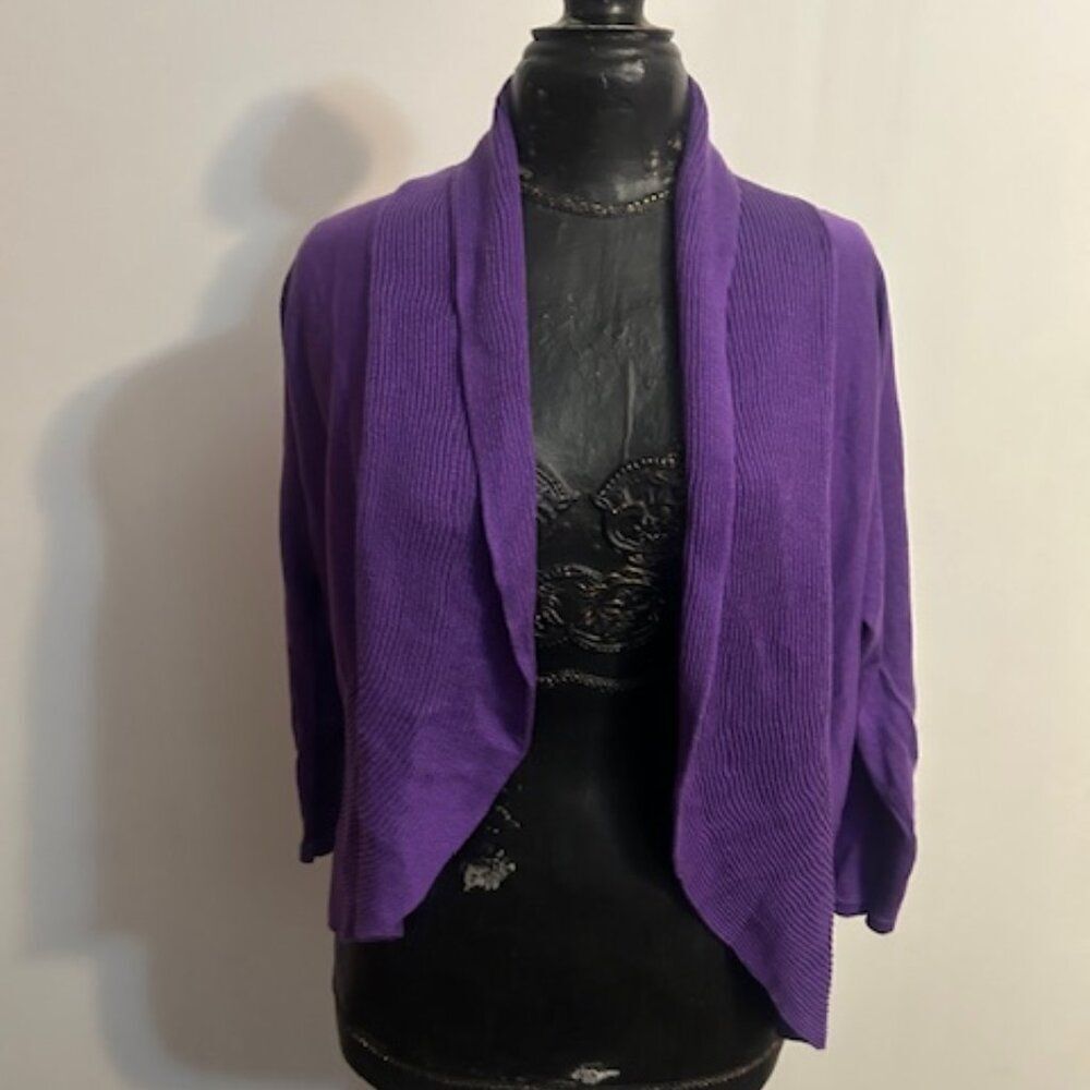 Lauren Ralph Lauren Purple knit open cardigan, size XL